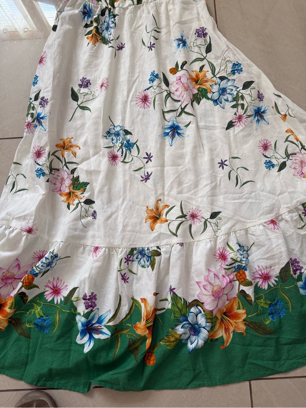 Rachel Zoe Farm Floral Maxi Dress Anthropologie Linen Blend NWT Rio M - Picture 5 of 5
